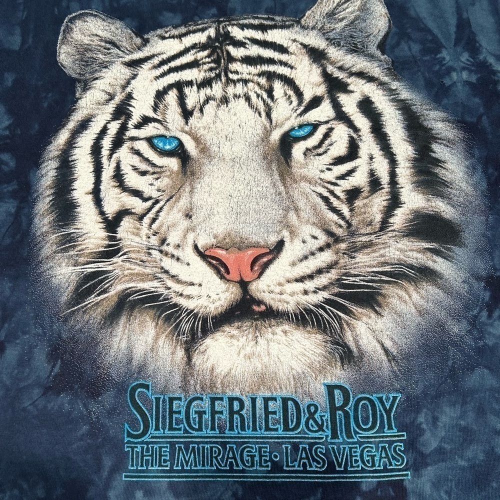 Vintage Siegfried & Roy White Tiger Tie Dye T-Shirt - Picture 3 of 7
